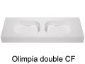 Design double washbasin, 50 x 100 cm, in Solid-Surface mineral resin - OLIMPIA 60 DOUBLE