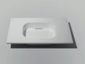 Design double washbasin, 50 x 100 cm, in Solid-Surface mineral resin - OLIMPIA 60 DOUBLE