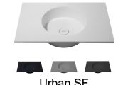 Washbasin top, 120 x 50 cm, hanging or standing, round shape - URBAN SF