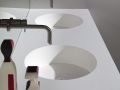 Double washbasin top, 100 x 46 cm, hanging or standing, round shape - URBAN 35 DOUBLE