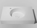 Double washbasin top, 100 x 46 cm, hanging or standing, round shape - URBAN 35 DOUBLE