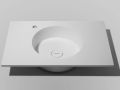 Double washbasin top, 100 x 46 cm, hanging or standing, round shape - URBAN 35 DOUBLE