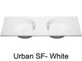 Double washbasin top, 100 x 46 cm, hanging or standing, round shape - URBAN 35 DOUBLE