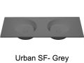 Double washbasin top, 100 x 46 cm, hanging or standing, round shape - URBAN 35 DOUBLE