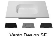 Design vanity top, 60 x 50 cm, suspended or standing, in mineral resin - VENTO 40 SF