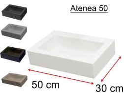 Washbasin, colors, 50 x 30 cm, mineral resin - ATENA 50