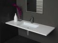 Washstand, 50 x 120 cm, suspended or recessed, in mineral resin - STIL 60