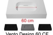 Design vanity top, 80 x 50 cm, suspended or standing, in mineral resin - VENTO 60 CF