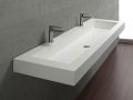 Double vanity top, 50 x 150 cm, suspended or recessed, in mineral resin - STIL 142 ST