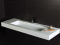 Double vanity top, 50 x 150 cm, suspended or recessed, in mineral resin - STIL 142