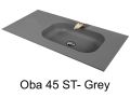 Washstand, 50 x 120 cm, suspended or recessed, in mineral resin - OBA 60 ST