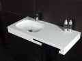 Double vanity top, 50 x 100 cm, suspended or recessed, in mineral resin - OBA 90