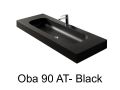 Double vanity top, 50 x 100 cm, suspended or recessed, in mineral resin - OBA 90