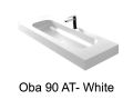 Double vanity top, 50 x 100 cm, suspended or recessed, in mineral resin - OBA 90