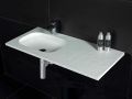 Double vanity top, 50 x 150 cm, suspended or recessed, in mineral resin - OBA 142