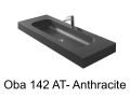 Double vanity top, 50 x 150 cm, suspended or recessed, in mineral resin - OBA 142