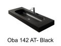 Double vanity top, 50 x 150 cm, suspended or recessed, in mineral resin - OBA 142