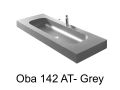 Double vanity top, 50 x 150 cm, suspended or recessed, in mineral resin - OBA 142