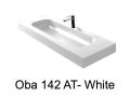 Double vanity top, 50 x 150 cm, suspended or recessed, in mineral resin - OBA 142