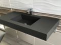 Washstand, 50 x 100 cm, suspended or recessed, in mineral resin - STIL 45 AT