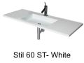 Washstand, 50 x 110 cm, suspended or recessed, in mineral resin - STIL 60 ST