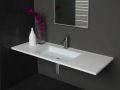 Washstand, 50 x 190 cm, suspended or recessed, in mineral resin - STIL 60 ST