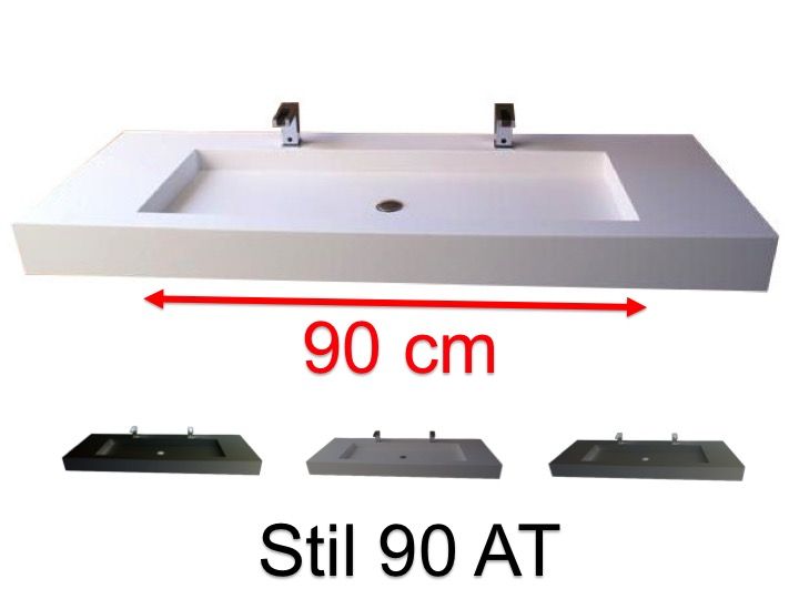 Double Vasque 110 Cm
 - Double Vanity Top 50 X 170 Cm Suspended Or Recessed In Mineral Resin Stil 90 At