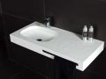 Double vanity top, 50 x 120 cm, suspended or recessed, in mineral resin - DOUBLE OBA 45 AT
