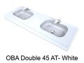 Double vanity top, 50 x 120 cm, suspended or recessed, in mineral resin - DOUBLE OBA 45 AT