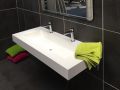 Double vanity top, 50 x 180 cm, suspended or recessed, in mineral resin - STIL 142 AT