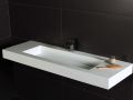 Double vanity top, 50 x 190 cm, suspended or recessed, in mineral resin - STIL 142 AT
