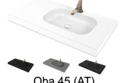 Washstand, 50 x 90 cm, suspended or recessed, in mineral resin - OBA 45 AT