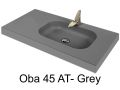 Washstand, 50 x 200 cm, suspended or recessed, in mineral resin - OBA 45 AT