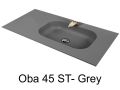 Washstand, 50 x 110 cm, suspended or recessed, in mineral resin - OBA 45 ST