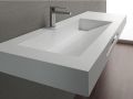 Washstand, 50 x 140 cm, suspended or recessed, in mineral resin - COPER 45 ST