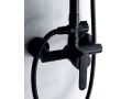 Matte Black Shower Column, Mixer Tap, Round 20 cm - SEVILLE BLACK