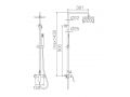 Shower column, Mixer Tap, Round 20 cm - MALAGA CHROME