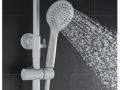 Shower column, matt white color, mixer tap - MALAGA WHITE