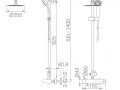Shower column, Single lever mixer tap, round 20 cm - ALICANTE CHROME