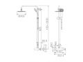 Shower column, Single lever mixer tap, round 20 cm - PAMPELUNE CHROME