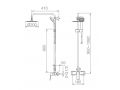 Shower column, Mixer Tap, Right Style / Square - ORIHUELA WHITE