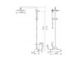 Shower column, mixer, with square linen - OVIEDO CHROME