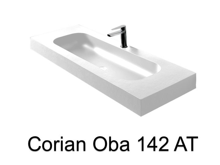 Washstand 50 X 150 Cm Solid Surface Type Corian Oba 142
