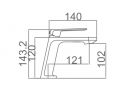 Lavatory Faucet, Matte White, Mixer, Height 144 and 233 mm - JEREZ White