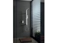 Built-in shower, White matt mixer tap and design knob - BADALONA BLANC