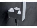 Built-in shower, White matt mixer tap and design knob - BADALONA BLANC