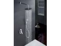 Built-in shower, mixer and round knob 25 cm - LEON CHROME