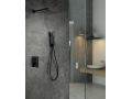 Built-in shower, black matt mixer and knob 25 x 25 - HUELVA BLACK