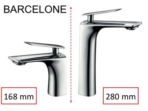 Design mixer tap, height 168 or 280 mm - BARCELONE CHROME