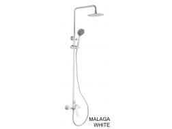 Shower column, matt white color, mixer tap - MALAGA WHITE